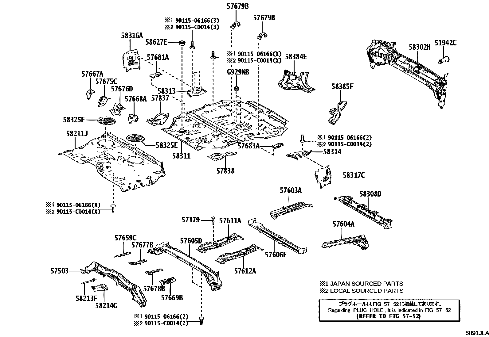 5852 — REAR FLOOR PANEL & REAR FLOOR MEMBER