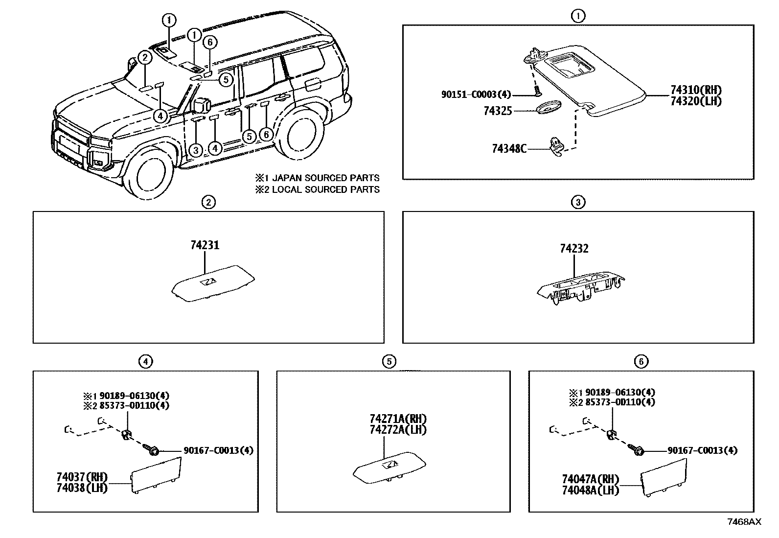 7451 — ARMREST & VISOR