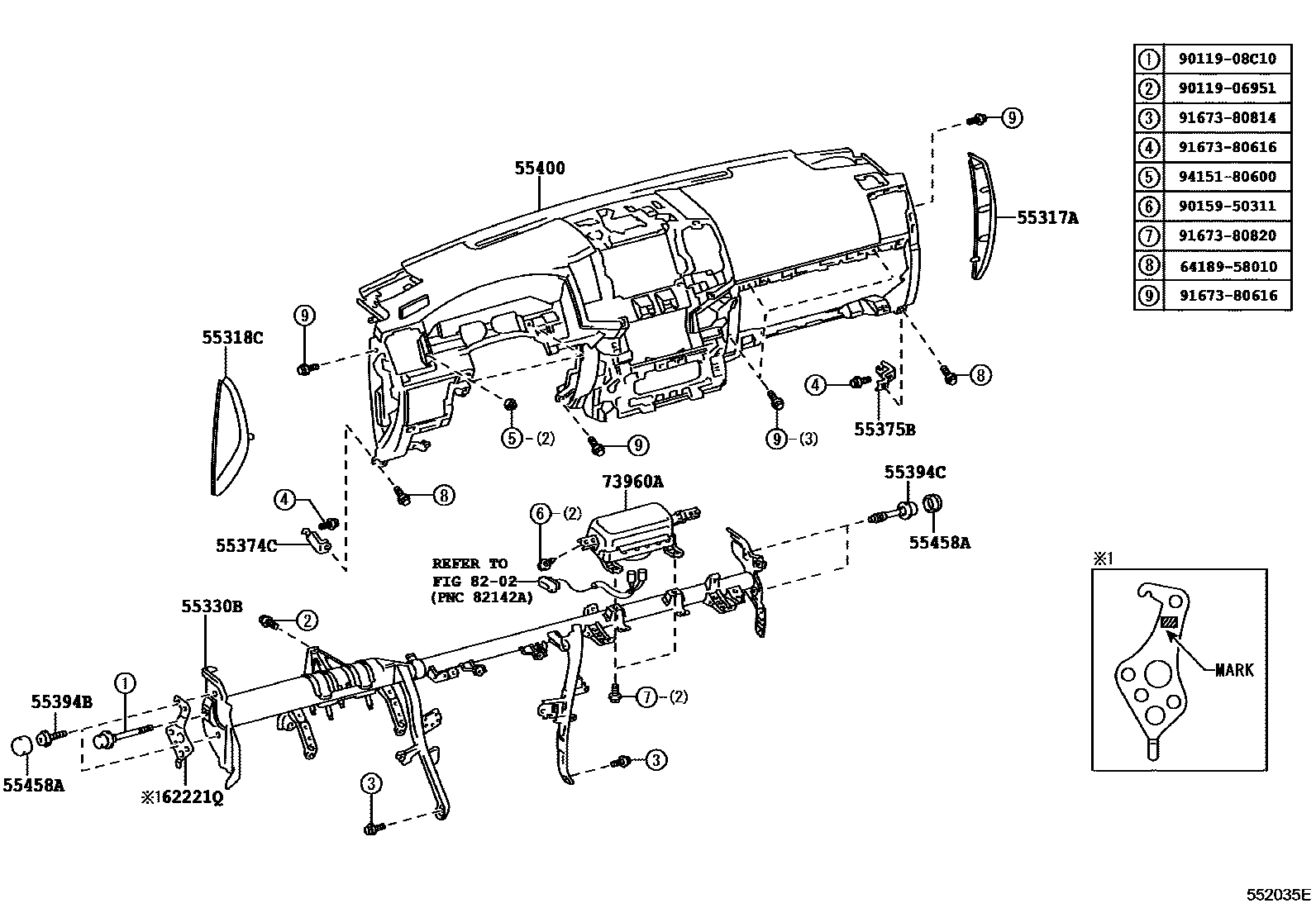 5551 — INSTRUMENT PANEL & GLOVE COMPARTMENT