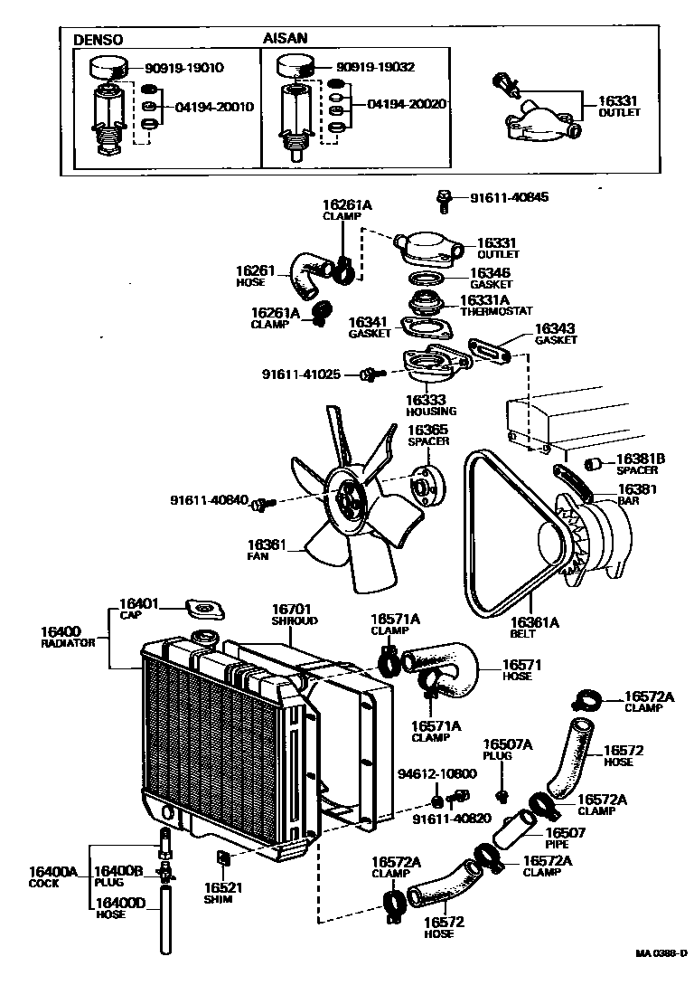 1603 — RADIATOR & WATER OUTLET