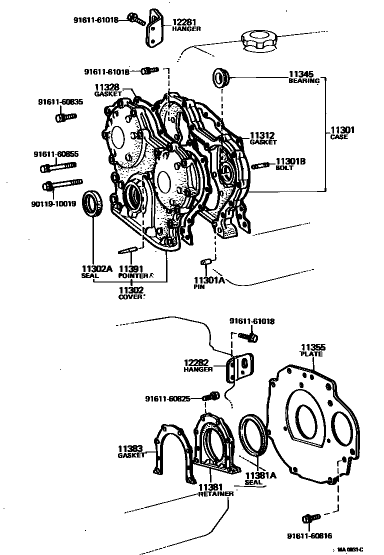 1106 — TIMING GEAR COVER & REAR END PLATE