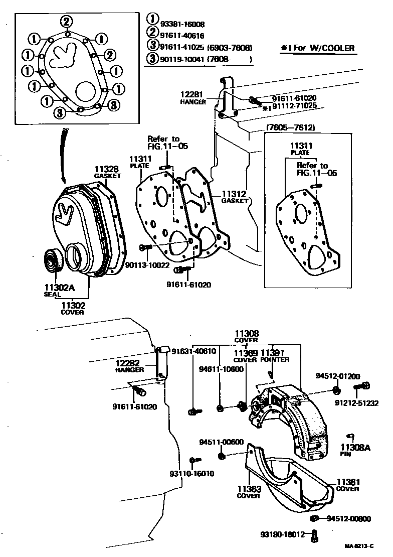 1106 — TIMING GEAR COVER & REAR END PLATE
