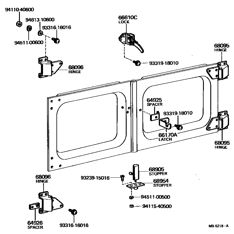 6762 — BACK DOOR LOCK & HINGE