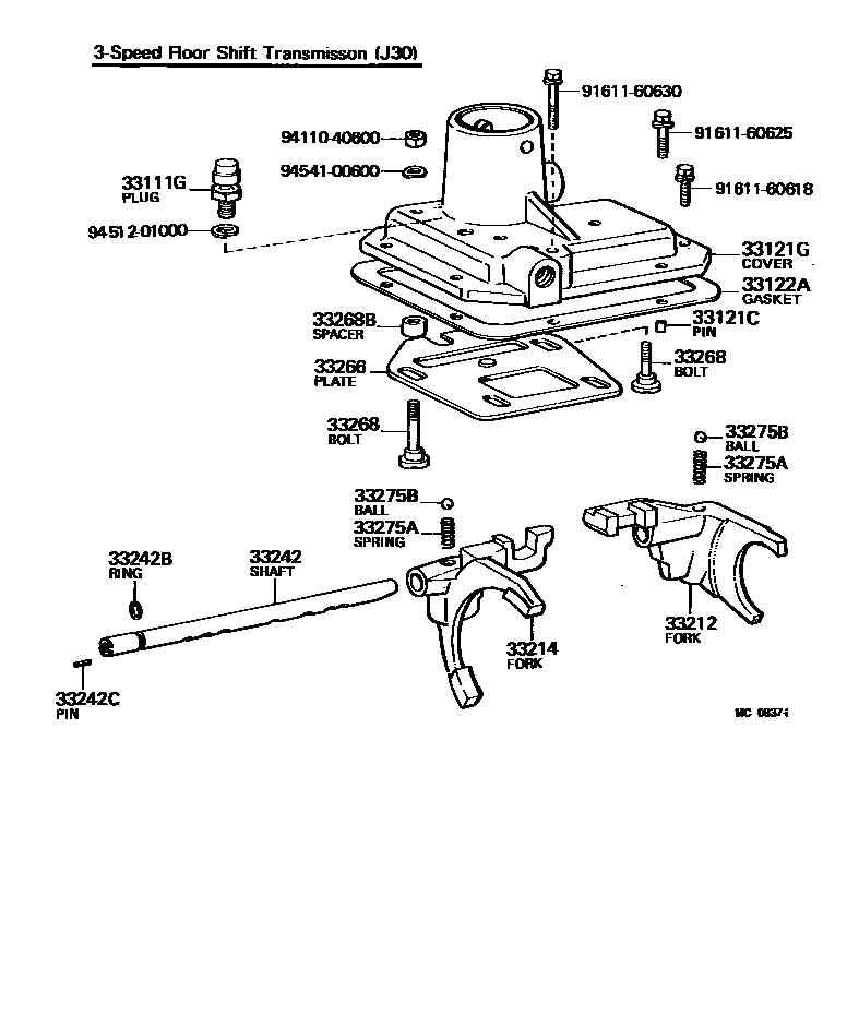 3307 — GEAR SHIFT FORK & LEVER SHAFT (MTM)
