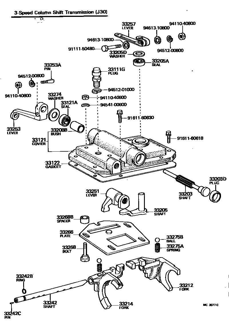 3307 — GEAR SHIFT FORK & LEVER SHAFT (MTM)