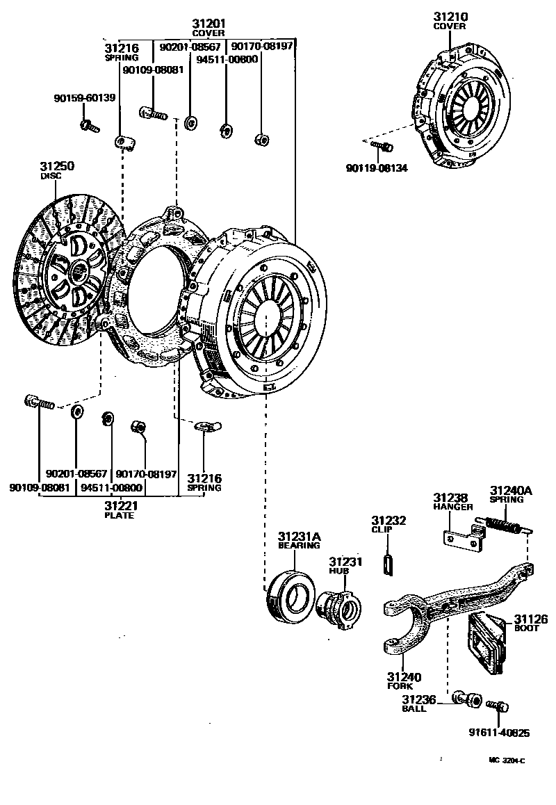 3101 — CLUTCH & RELEASE FORK