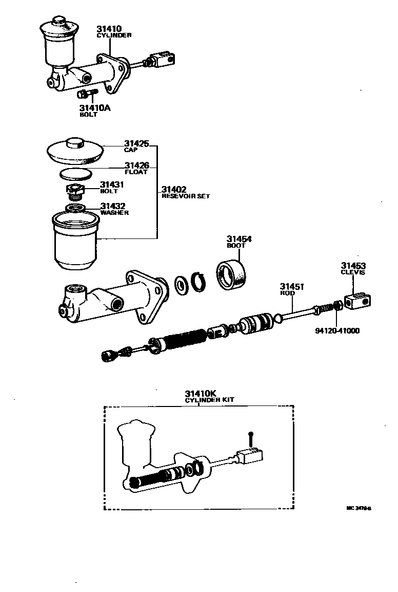 3103 — CLUTCH MASTER CYLINDER