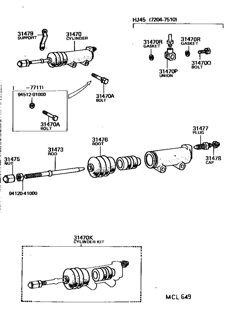 3105 — CLUTCH RELEASE CYLINDER