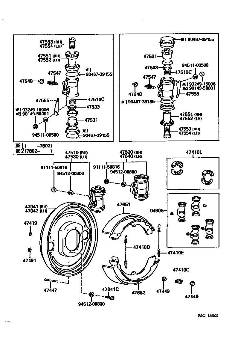 4704 — FRONT DRUM BRAKE WHEEL CYLINDER & BACKING PLATE