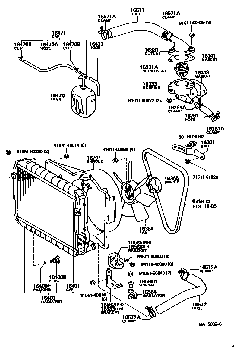 1603 — RADIATOR & WATER OUTLET