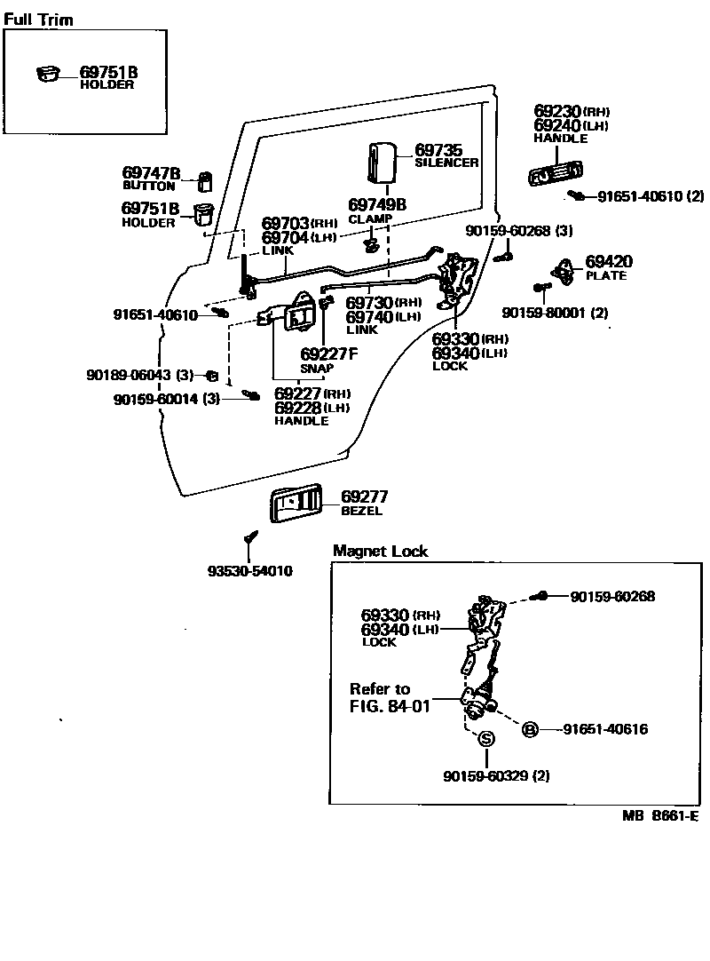 6756 — REAR DOOR LOCK & HANDLE