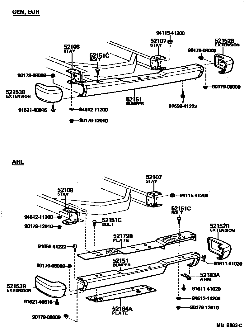 5253 — REAR BUMPER & BUMPER STAY