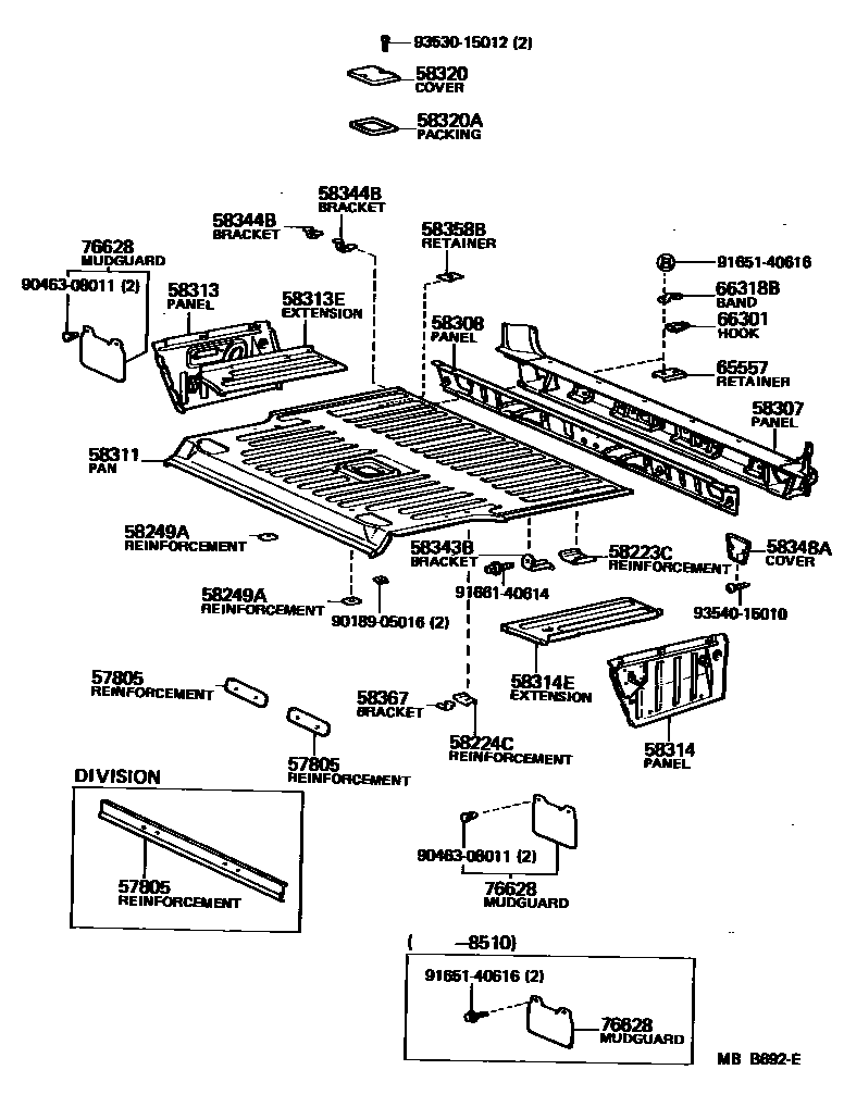 5852 — REAR FLOOR PANEL & REAR FLOOR MEMBER
