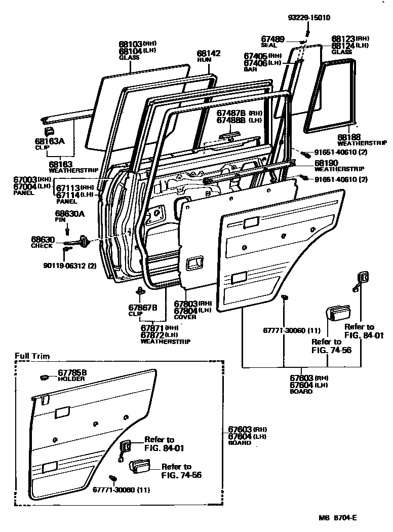 6755 — REAR DOOR PANEL & GLASS