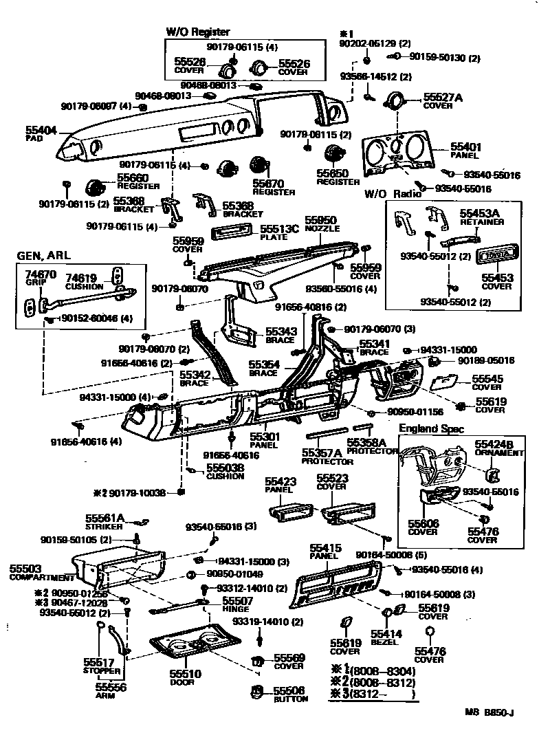 5551 — INSTRUMENT PANEL & GLOVE COMPARTMENT