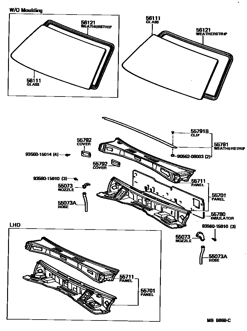5553 — COWL PANEL & WINDSHIELD GLASS