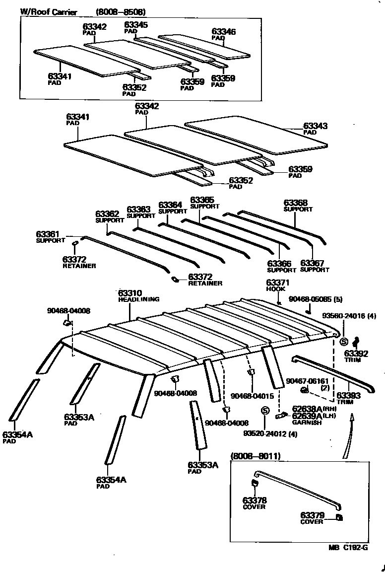 6452 — ROOF HEADLINING & SILENCER PAD
