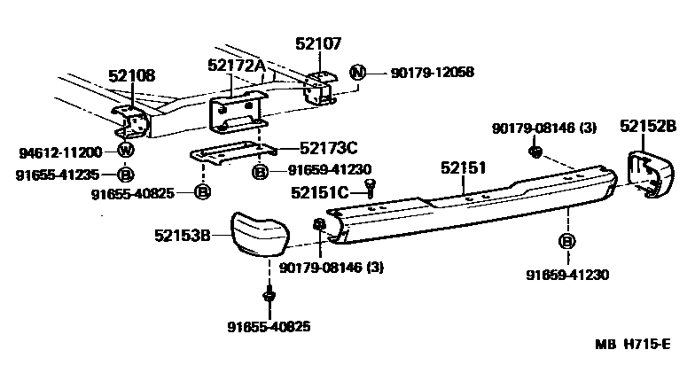 5253 — REAR BUMPER & BUMPER STAY