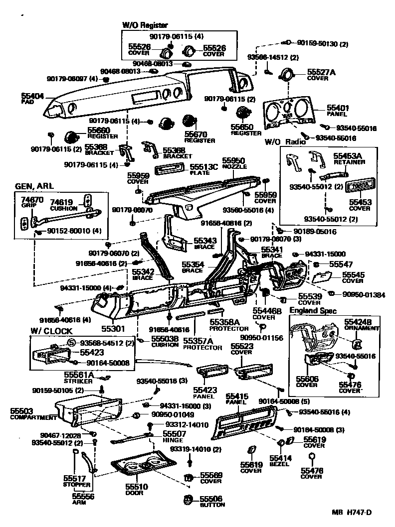 5551 — INSTRUMENT PANEL & GLOVE COMPARTMENT