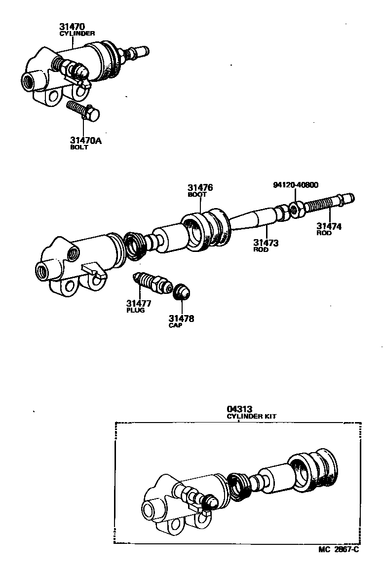 3105 — CLUTCH RELEASE CYLINDER