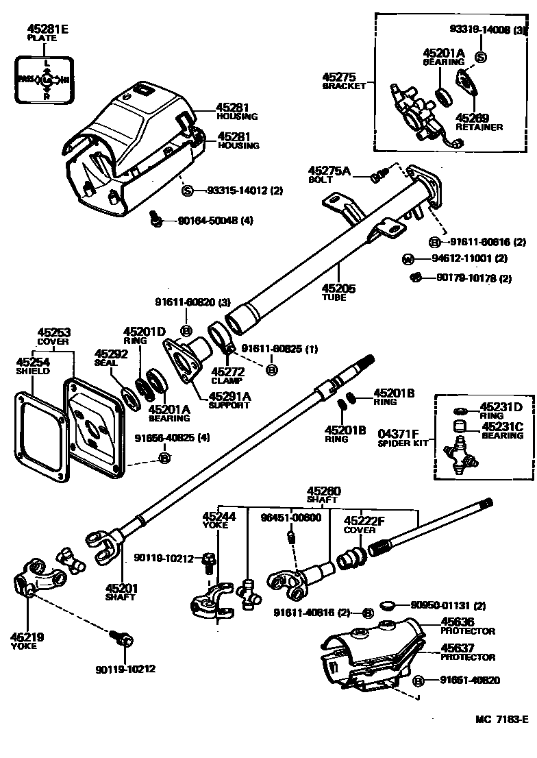 4501 — STEERING COLUMN & SHAFT