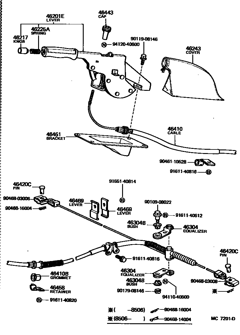 4601 — PARKING BRAKE & CABLE