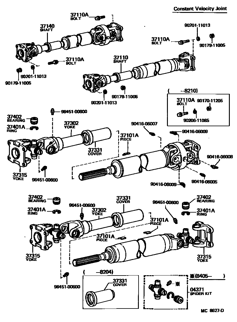 3701 — PROPELLER SHAFT & UNIVERSAL JOINT