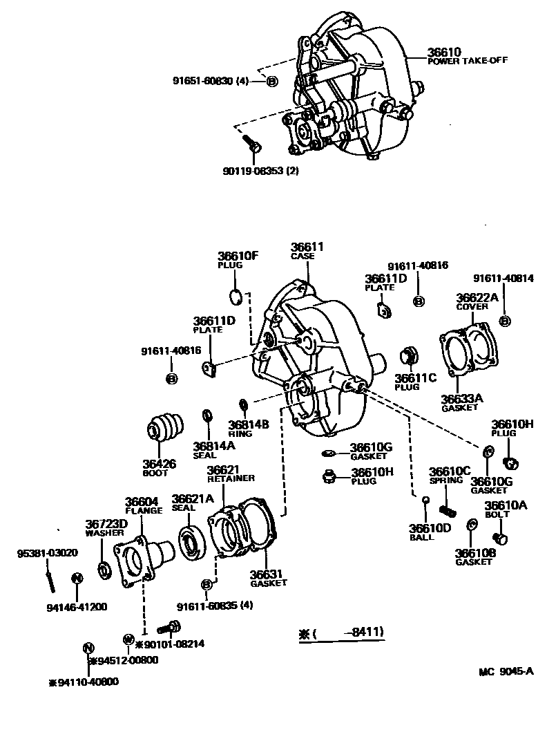 3602 — POWER TAKE-OFF CASE & GEAR