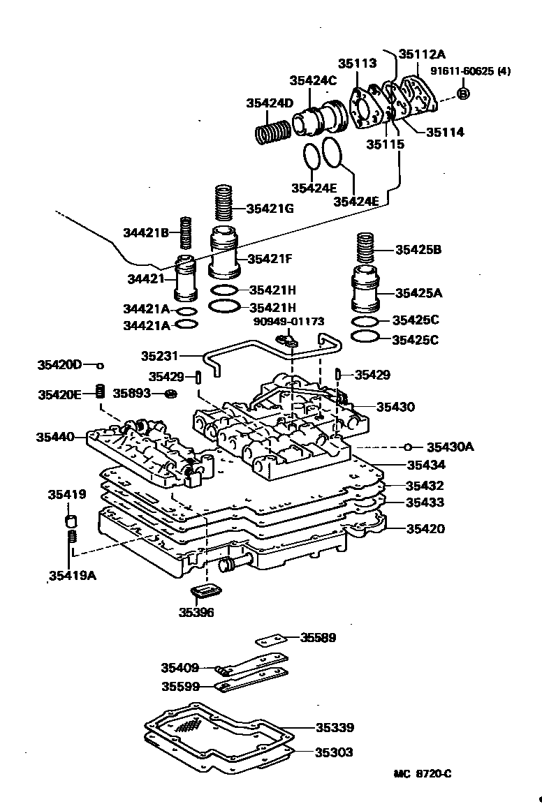 3512 — VALVE BODY & OIL STRAINER (ATM)