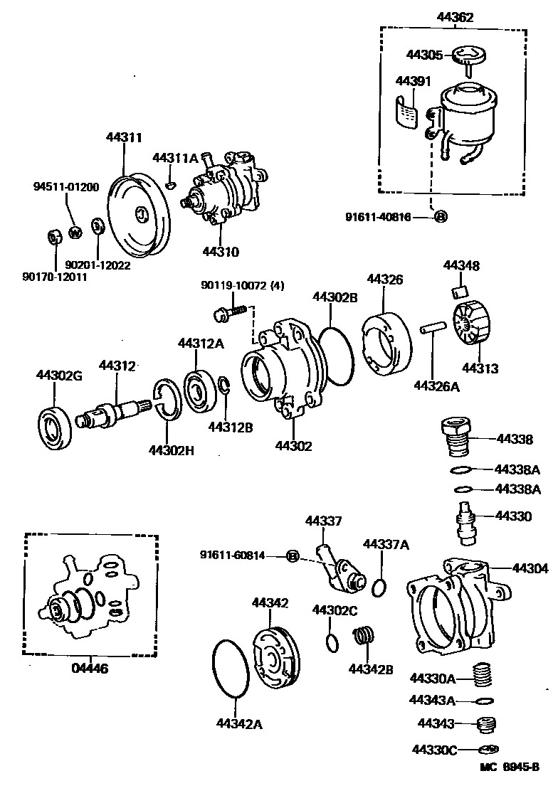 4502 — VANE PUMP & RESERVOIR (POWER STEERING)