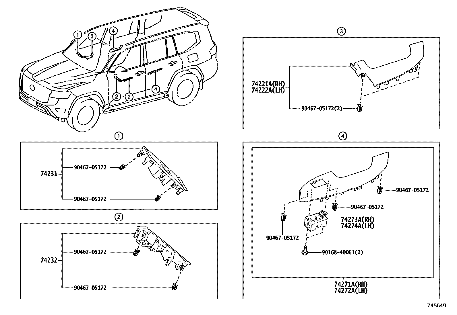 7451 — ARMREST & VISOR
