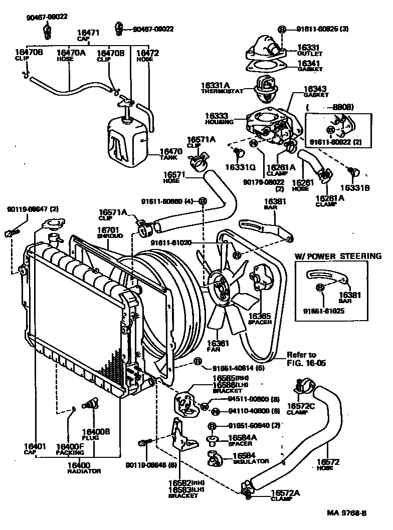 1603 — RADIATOR & WATER OUTLET