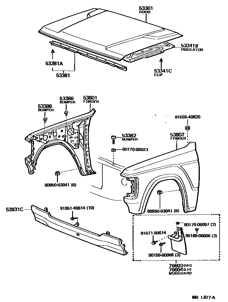 5353 — HOOD & FRONT FENDER
