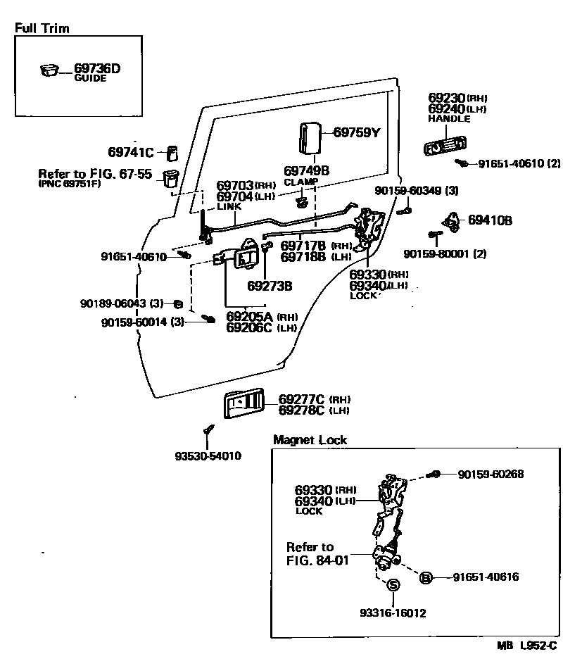 6756 — REAR DOOR LOCK & HANDLE