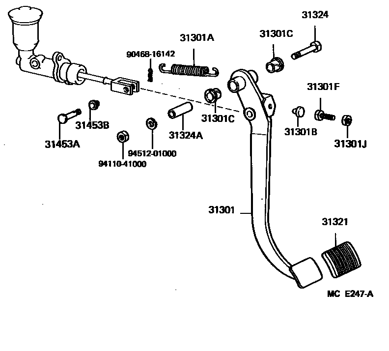 3102 — CLUTCH PEDAL & FLEXIBLE HOSE