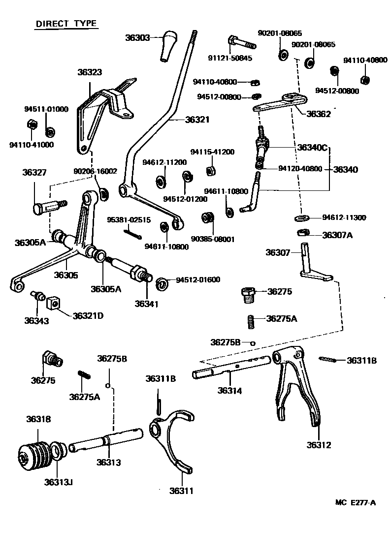 3611 — TRANSFER LEVER & SHIFT ROD