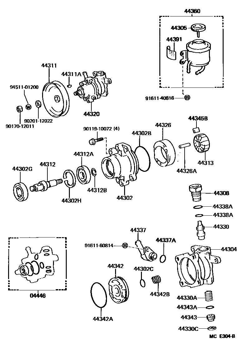 4502 — VANE PUMP & RESERVOIR (POWER STEERING)
