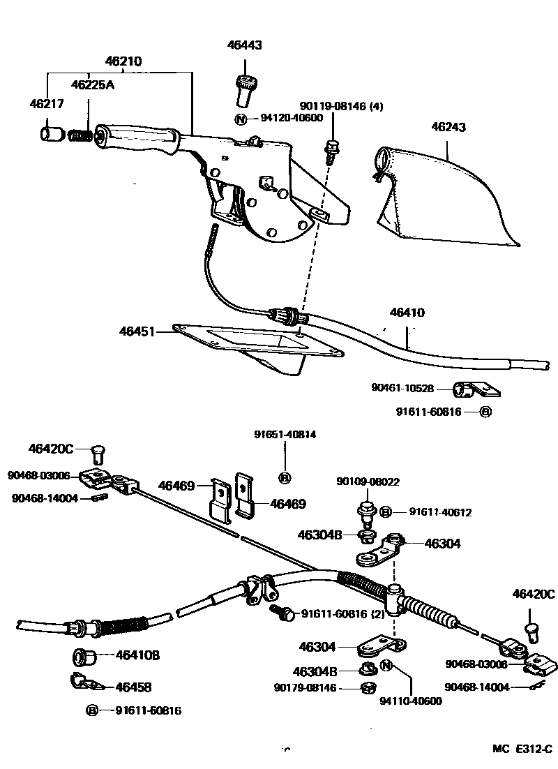 4601 — PARKING BRAKE & CABLE