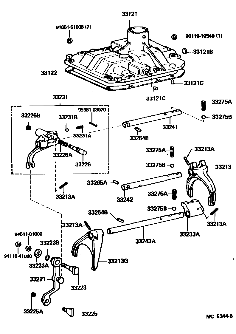 3307 — GEAR SHIFT FORK & LEVER SHAFT (MTM)