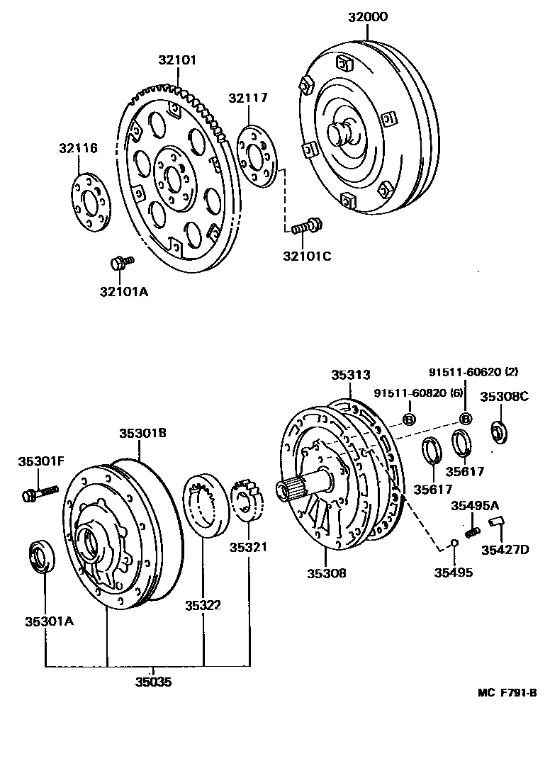 3502 — TORQUE CONVERTER, FRONT OIL PUMP & CHAIN (ATM)