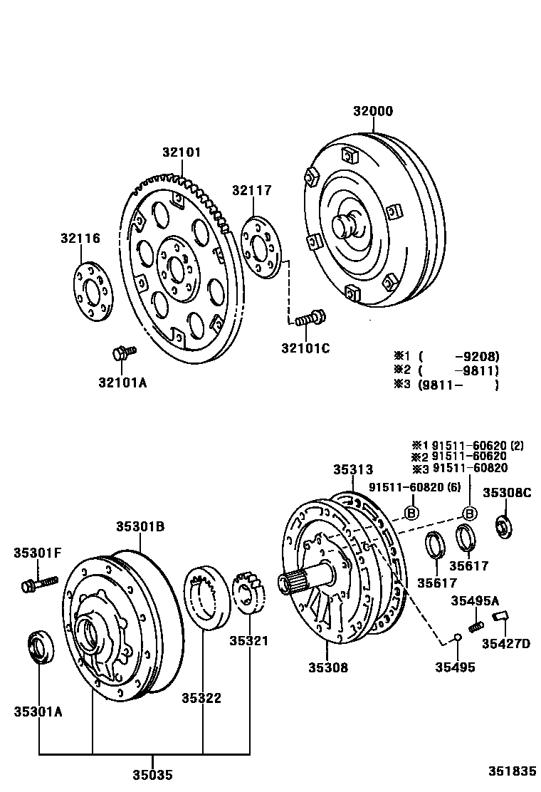 3502 — TORQUE CONVERTER, FRONT OIL PUMP & CHAIN (ATM)