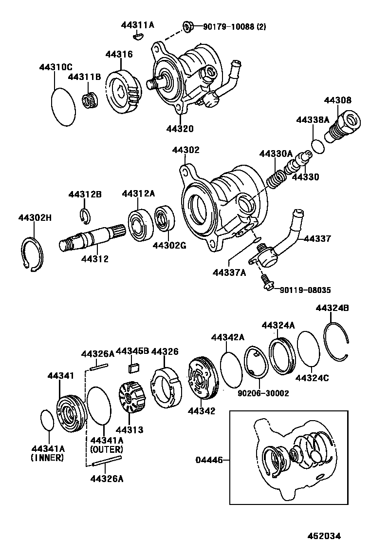 4502 — VANE PUMP & RESERVOIR (POWER STEERING)