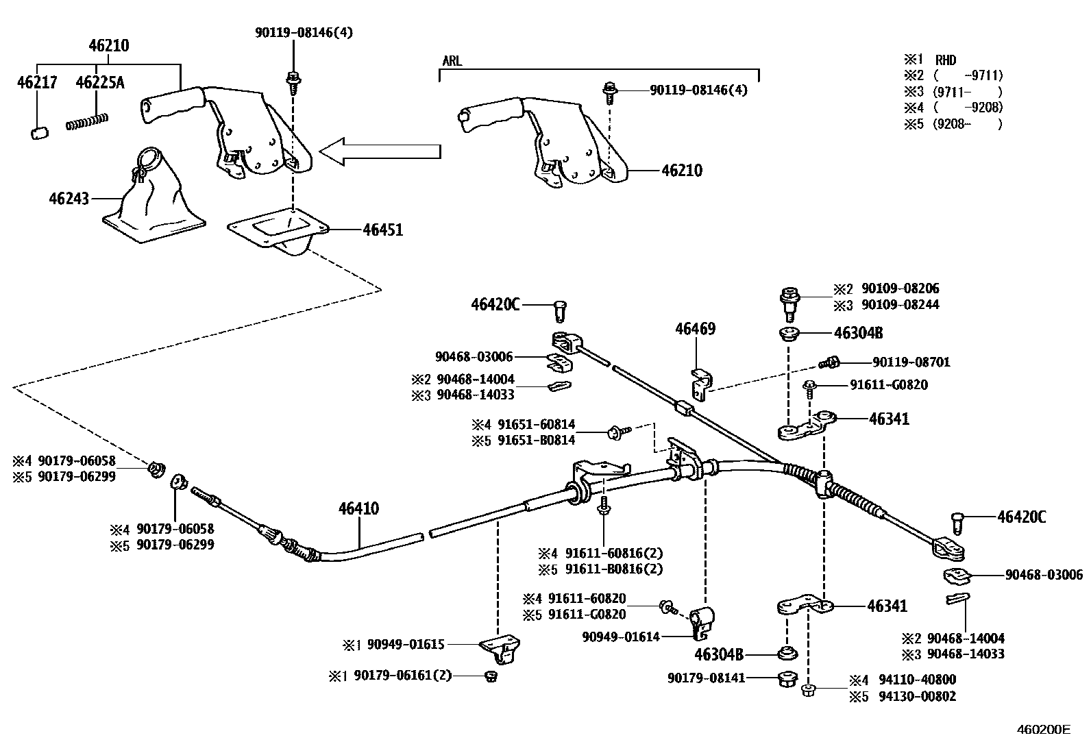 4601 — PARKING BRAKE & CABLE