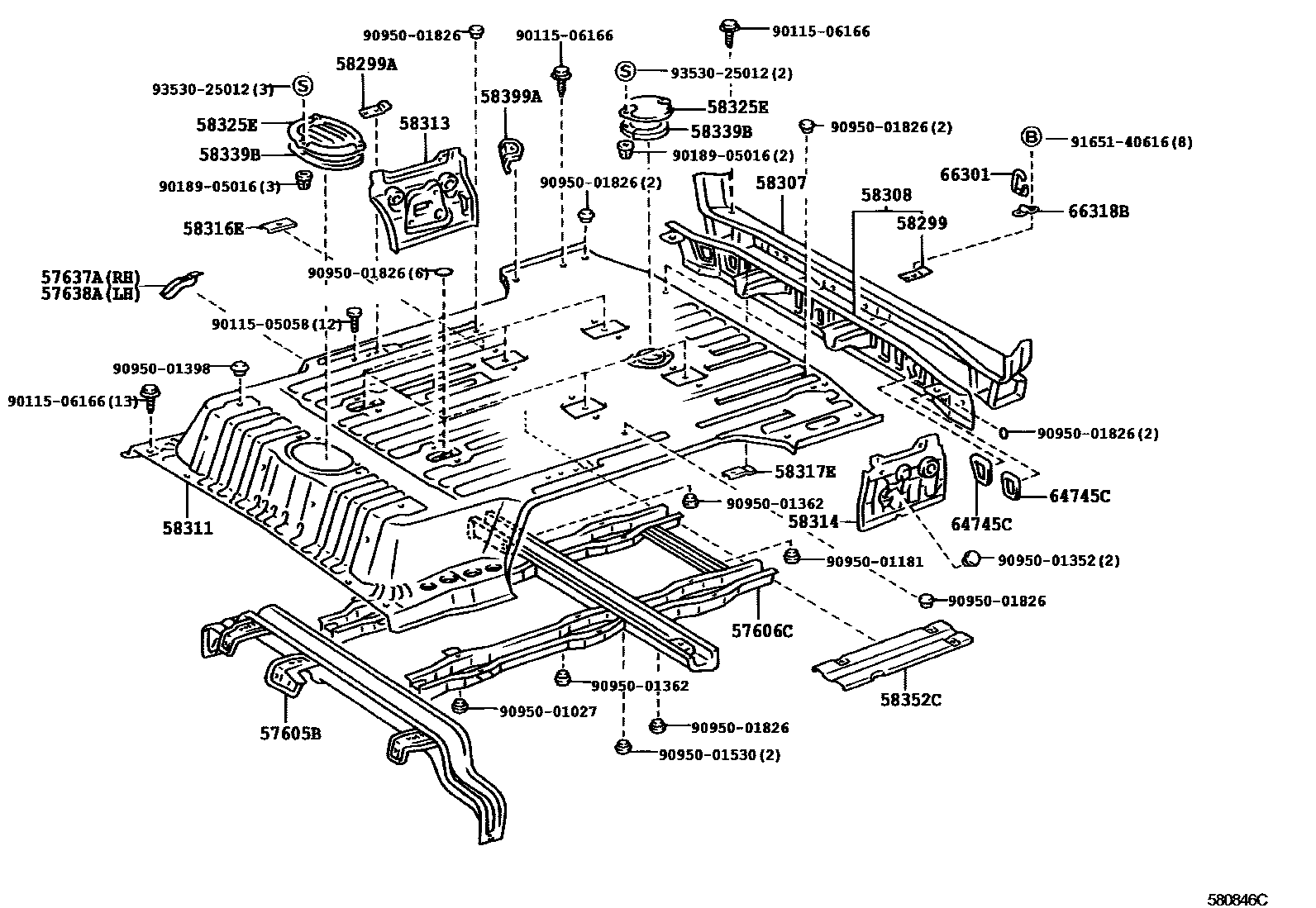 5852 — REAR FLOOR PANEL & REAR FLOOR MEMBER