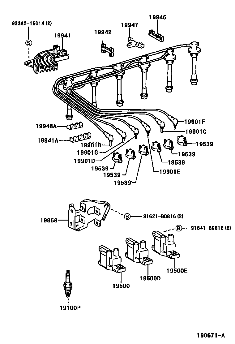 1901 — IGNITION COIL & SPARK PLUG / GLOW PLUG