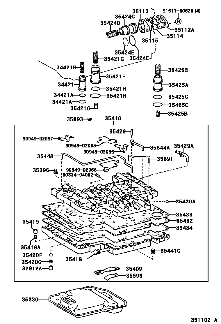 3512 — VALVE BODY & OIL STRAINER (ATM)