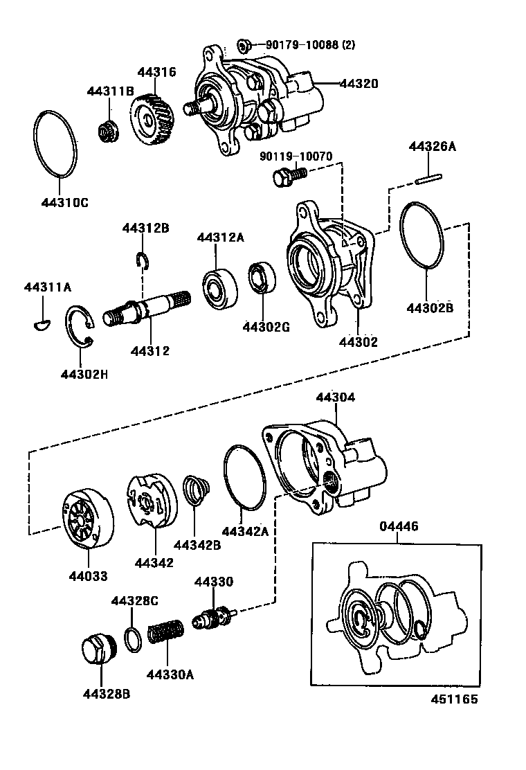 4502 — VANE PUMP & RESERVOIR (POWER STEERING)