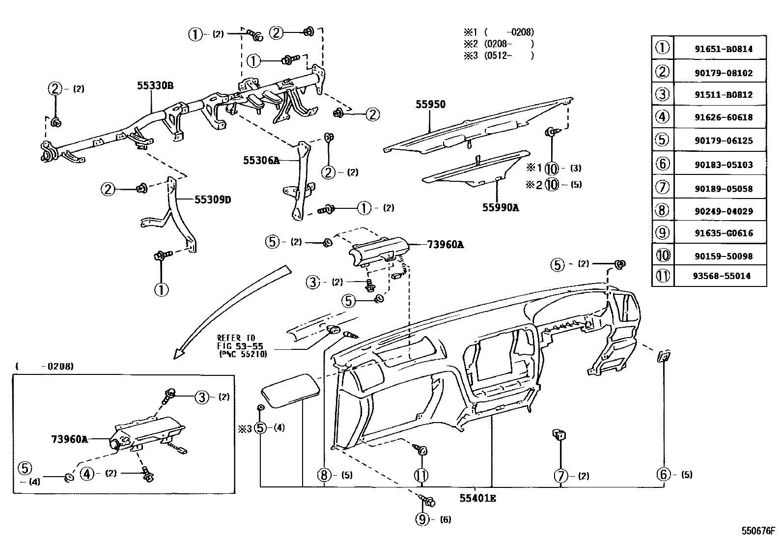 5551 — INSTRUMENT PANEL & GLOVE COMPARTMENT
