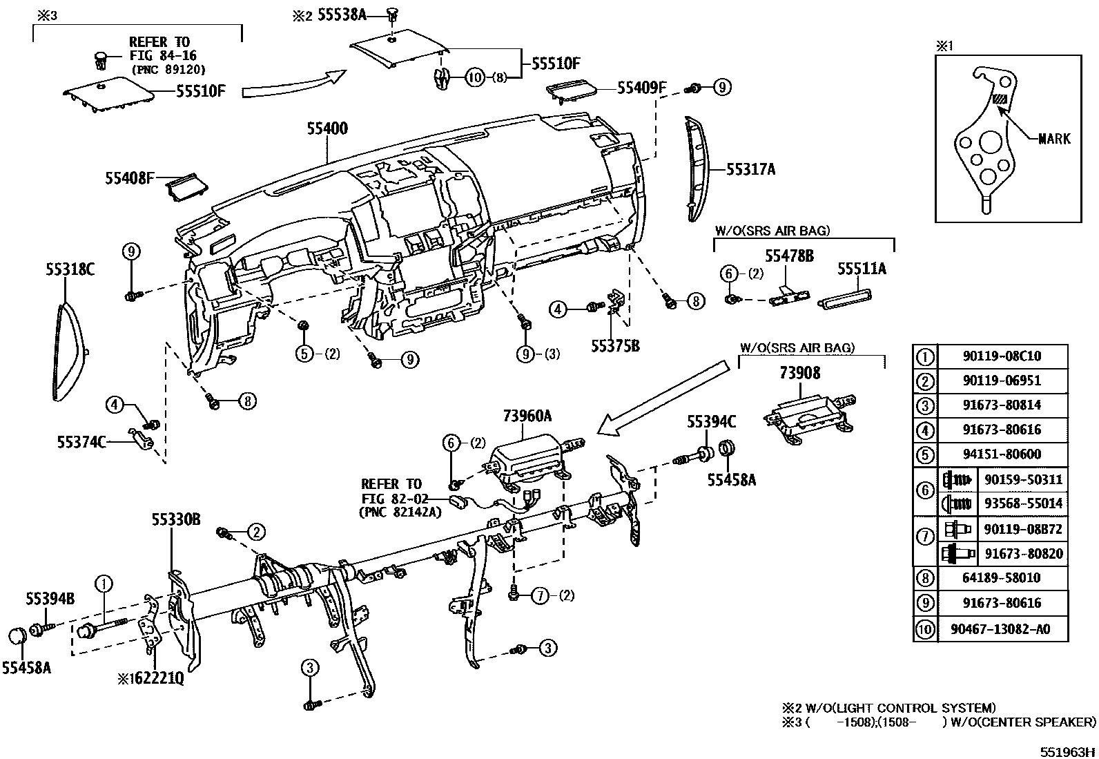 5551 — INSTRUMENT PANEL & GLOVE COMPARTMENT