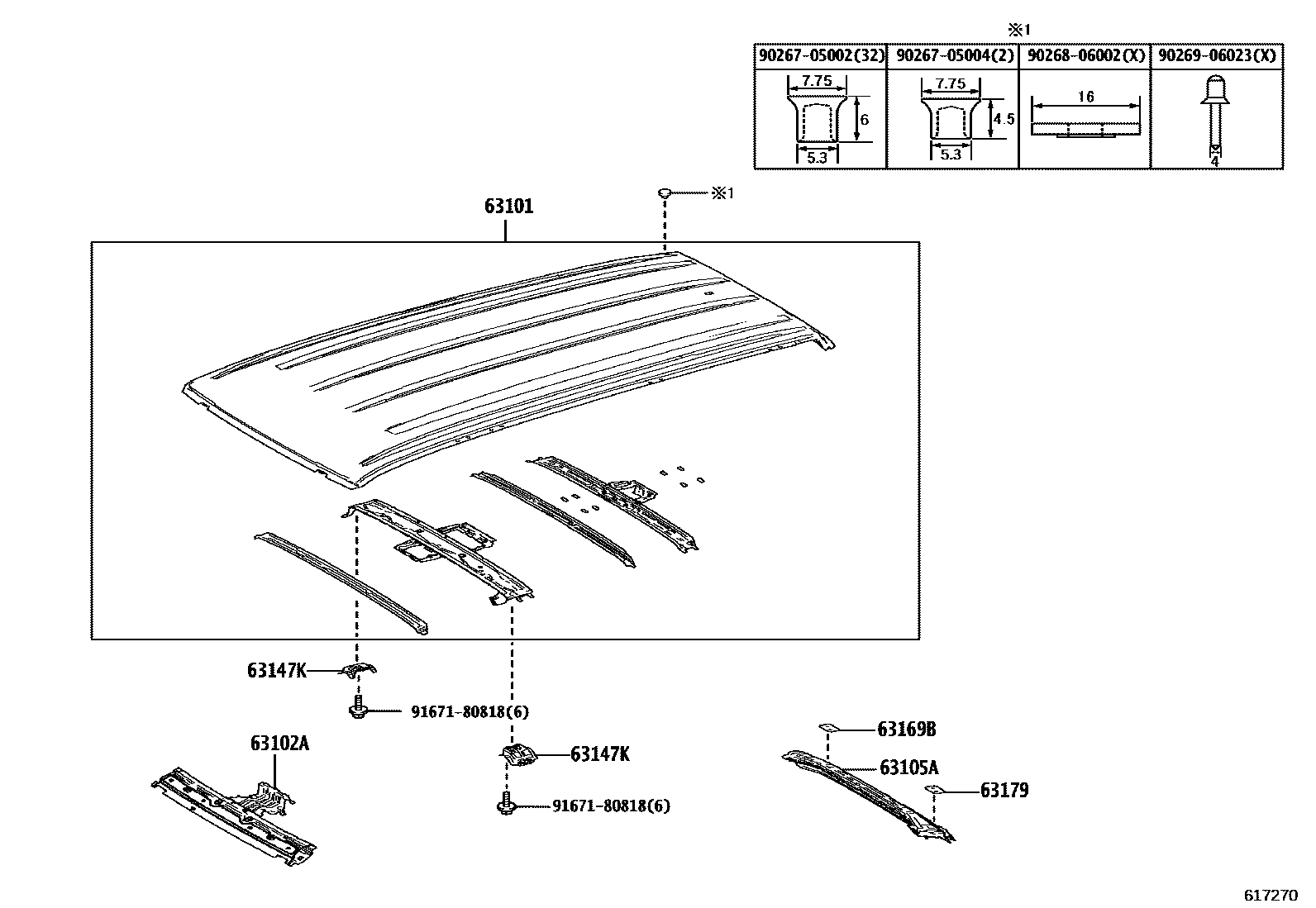6153 — ROOF PANEL & BACK PANEL